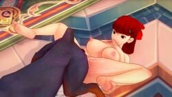 3d 3d_(artwork) beast bestiality canine canine_penis dog kasumi_yoshizawa koikatsu persona persona_5 red_eyes red_hair sumire_yoshizawa