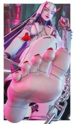 dominant_female foot_fetish looking_at_viewer mei_lee_art overwatch robot_girl shion_(overwatch)