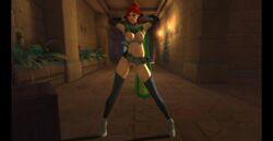 3d arms_behind_head big_breasts breasts cassie_(paladins) female long_hair open_legs paladins pussy solo standing tagme thighs