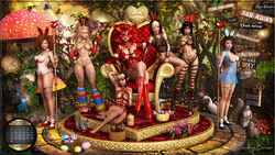 3d 6+girls 7girls abs armband artist_name bare_shoulders barefoot becarra big_breasts bikini bikini_top bird black_gloves black_hair blonde_hair bodysuit boots bottomless breasts brown_eyes brown_hair busty chains chair choker cleavage corset curvy detailed_background domino_mask dress duck elbow_gloves english_text erect_nipple erect_nipples eyelashes eyeshadow fake_animal_ears fake_tail female fingerless_gloves fishnet flower front_view glasses gloves gray_eyes group hair_bun hair_over_one_eye hairy_pussy half-dressed half_dressed hand_on_hip hands_on_hip hands_on_hips high_heel_boots high_heels holding_object hourglass_figure human humanoid jelana_grey leotard long_hair looking_at_viewer makeup mask midriff multiple_boys multiple_females multiple_girls muscle muscular muscular_female nail_polish necklace nipple_bulge no_panties open_mouth original_character outdoor outside pointy_ears pose posing pubes pubic_hair red_gloves red_hair red_lipstick see-through shadow shiny shiny_skin shoes short_hair sitting smiling spike squirrel staff standing tabitha_(becarra) tattoo text thong tiara tied_hair voluptuous wide_hips yellow_hair