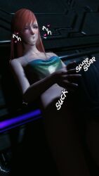 2girls 3d ahegao black_hair black_hair_female blushing cross_eyed cunnilingus dark_hair eating_pussy final_fantasy final_fantasy_xiv gaia_(ffxiv) gpose_(ffxiv) iriserretxiv onomatopoeia orgasm_face pale-skinned_female red_hair red_hair_female ryne_waters sfx tank_top yuri