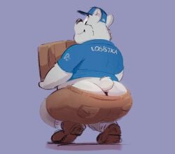 1boy 2025 artist_request ass big_ass butt_crack gay male male_only mascot norte_refrigeracao polar_bear solo yaoi