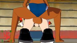 1boy 1futa 3d all_fours anal animated arena ass big_dick blonde_hair breasts brown_hair dark-skinned_female dark_skin embarrassed feet female futa_on_male futanari harriet_bree huge_balls interracial jaune_arc looking_pleasured mohawk multicolored_hair nipples no_sound penis rooster_teeth rwby sfmslayer smug source_filmmaker tagme testicles video wrestling_ring