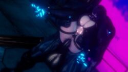1boy 1girls 3d 6_arms animated black_hair gas_mask head_grab large_breasts leg_grab legs_up mask masked masked_female monster monster_boy monster_on_female monster_rape ozisan rape reverse_suspended_congress six_arms tagme video