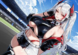 1girl ai_assisted ai_generated antenna_hair azur_lane bangs bare_shoulders bikini black_gloves black_legwear blush breasts brown_eyes collarbone curvaceous curvy curvy_female curvy_figure eyebrows_visible_through_hair female gloves hair_between_eyes huge_breasts iron_cross large_breasts long_hair long_sleeves looking_at_viewer miyuai mole mole_on_breast mole_under_mouth multicolored_hair navel parted_lips prinz_eugen_(azur_lane) red_hair sidelocks silver_hair smile solo streaked_hair swept_bangs thick thick_ass thick_butt thick_hips thick_legs thick_thighs thighhighs thighs two_side_up very_long_hair voluptuous voluptuous_female wide_hips wide_thighs