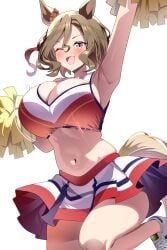 breasts cheerleader female hair smoke_klll umamusume