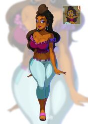 2d animated anne_maria_(tdi) areolae bare_midriff bare_shoulders big_breasts bikini breasts busty cleavage clothed crop_top earrings eyeshadow female female_focus female_only full_body gif hairless_pussy hourglass_figure lipstick long_hair makeup mascara nail_polish navel nipples nude pants pussy sandals shaved_pussy skin_tight skin_tight_pants tagme tan tan_body tan_skin tan_skinned_female toenail_polish total_drama:_revenge_of_the_island total_drama_(series) total_drama_island tovio_rogers transformation vagina wide_hips