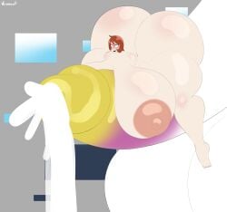 1boy 1girls alternate_version_available areolae arezu_(pokemon) ass barefoot breasts commission commissioner_upload completely_nude completely_nude_female cum cum_leaking cum_leaking_out_of_penis cumshot female full_body huge_ass huge_breasts huge_cock huge_load human hyper_penis imminent_sex impossible_fit male naked naked_female nipples nude nude_female on_penis penis pokemon pokemon_(species) pokemon_legends:_arceus vaionnet