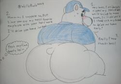 1boy 2025 ass bear big_ass dated english_text furry furry_only gay ludoroo male male_only norte_refrigeracao polar_bear solo text traditional_media yaoi