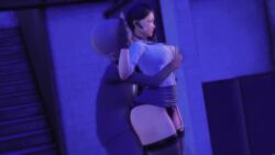 3d animated black_hair blue_eyes breast_grab clothed clothed_sex from_behind garter_straps gun hands_up large_breasts mole mole_under_eye ozisan panties_aside rape sex standing standing_sex tagme thighhighs threatening threatening_with_weapon ugly_bastard vaginal_penetration vaginal_sex video weapon
