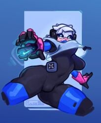 bouncing_breasts looking_at_viewer marathon_(bungie) vandal_(marathon) white_hair