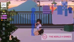 animated black_hair blowjob blue_eyes boob_job cum cum_in_mouth cum_inside doggy_style hentai hentai_game kissing missionary_position school_uniform summer tagme video white_body