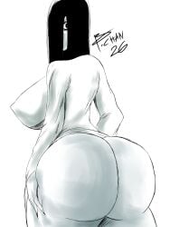 asian_female ass ass_focus big_ass big_boobs big_booty big_breasts big_butt big_thighs black_hair brikuchan ghost ghost_girl horror monster_girl sadako_yamamura the_ring white_body