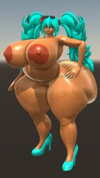 3d big_ass big_breasts brazilian_miku chubby_female hatsune_miku rojo84 rojo_parasito turquoise_eyes turquoise_hair vocaloid