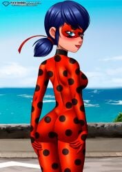 1girls ass bbmbbf blush diamond_level female female_only looking_at_viewer marinette_dupain-cheng miraculous_ladybug palcomix pietros_secret_club solo