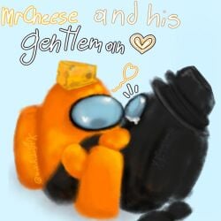among_us among_us_black among_us_logic among_us_orange cheese gentleman hat mr_cheese non-human non_sexual