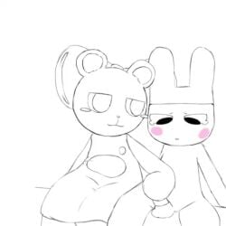 animated anthro bear_ears bow cum giggling mametchi orgasm_denial penis pretty_blood rinny_(pretty_blood) rubbing_tip short_playtime spookicookie tagme tamagotchi teasing touching_tip video