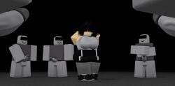 1girl 1girl5boys 1girls 5boys ass boobs breasts censored_eyes flexing imminent_gangbang imminent_sex oc penis penis_out roblox robloxian stretching tits