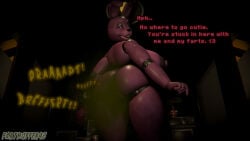 bonnie_(fnaf) dialogue fart fart_fetish five_nights_at_freddy's fnaf ripping_ass teasing_viewer teasing_viewer_with_ass visible_fart