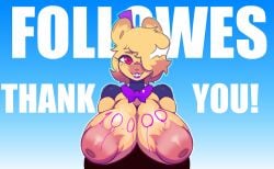 big_areola big_breasts bowtie breasts breasts_out busty enormous_breasts five_nights_at_freddy's five_nights_at_freddy's_4 follower_celebration follower_number fredbear_(fnaf) giant_breasts gigantic_breasts hair_over_one_eye huge_breasts large_breasts massive_breasts rule_63 stormkinght voluptuous voluptuous_female