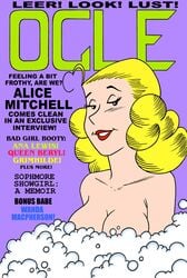 1girls alice_mitchell bath big_breasts blonde_hair bubble_bath character_name convenient_censoring dennis_the_menace english_text fake_cover fake_magazine fake_magazine_cover female lips looking_at_viewer magazine_cover milf ogle_magazine pinup purple_background red_lips red_lipstick simple_background smile soap_bubbles soap_censor solo toonytease