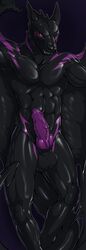 anthro balls bat dakimakura_design erection fangs knot looking_at_viewer lying male male_only mammal muscular nude on_back penis raak rakisha rubber shiny solo teeth vein veiny_penis wings