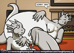 anthro comic dragon hyper hyper_inflation hyper_penis male naughtymorg penis yaoi