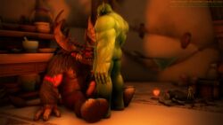 3d anthro antlers archmagerykarr bara biceps bovine erection facial_hair furry gay highmountain_tauren hooves kemono male male_focus male_only muscles muscular muscular_male naughty_face nipples nude oral orc pecs penis precum sex sweat tattoo tauren video_games warcraft world_of_warcraft yaoi