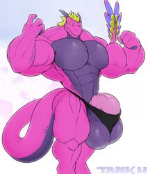 balls bulge clothing dragon hyper invalid_tag jabber male male_only muscular penis solo tankh thong underwear