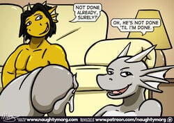 anthro comic dragon hyper hyper_penis male naughtymorg penis stuart_(naughtymorg) yaoi