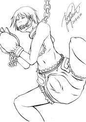 bondage bulge diaper erection erection_under_diaper male male_only monochrome