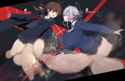 2futas battle futanari gigantic_penis gigantic_testicles itokonoue_kaoru motion_blur ohitome_kohane only_futa penis penis_fight penis_rubbing_against_penis penis_to_penis project_kv sailor_collar school_uniform serafuku sinensian