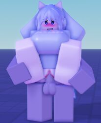 1boy1girl 3d cat_ears dummy_(roblox) no_pants puri_(youtuber) roblox roblox_puri rubyhappysus self_upload white_body youtuber