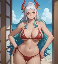 ai_generated bikini breasts female female_only navel one_piece robinlover solo tagme yamato_(one_piece)