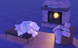 1boy1girl 3d cat_ears dummy_(roblox) no_pants puri_(youtuber) roblox roblox_puri rubyhappysus self_upload sleeping white_body youtuber