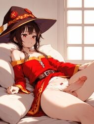 1futa ai_generated dickgirl futanari megumin penis reclining small_breasts