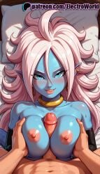 1boy 1girls ai_generated android_21 blush breasts breasts cock completely_nude dragon_ball dragon_ball_(classic) dragon_ball_fighterz dragon_ball_super dragon_ball_z electroworld exposed_breasts female female female_focus grabbing_breasts grabbing_own_breast jerking looking_at_viewer majin_android_21 male male/female masturbation nipples nude nude_female nude_male penis penis_out