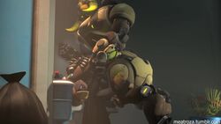 3d animated balls futa_on_male futadom futanari horsecock human hyper_balls intersex living_machine loop male meatroza omnic orisa overwatch penis reaper robot sound source_filmmaker tagme video