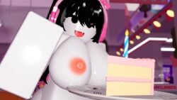 1girls birthday birthday_cake breasts completely_nude huge_breasts lilix_rr34 pastriez pastriez_bakery roblox robloxian uwucutesingle