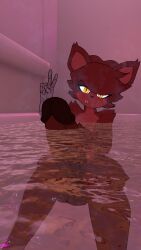 cock_out femboy fexa fexa_(cryptia) fredina's_nightclub holding_cock horny_male huge_cock in_tub looking_at_viewer ready_to_fuck vrchat vrchat_avatar washing_body