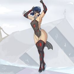 1girls adrien_agreste breasts cat_noir corrupted corruption erect_nipples erect_nipples_under_clothes female female_focus ice_skates ice_skating kinkylion ladybug_(character) marinette_cheng marinette_dupain-cheng miraculous_ladybug see-through solo