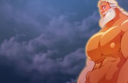 bara bara_tiddies bara_tits beard big_chest big_pecs completely_naked completely_naked_male completely_nude completely_nude_male disney facial_hair grandpa grey_hair hotcha huge_pecs large_pectorals male_focus male_onlynaked_male nude nude_male old_man older_male silver_fox silver_hair solo_male white_hair zeus zeus_(hercules)