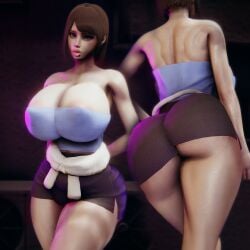 1girls 3d ass big_ass big_breasts breasts busty curvaceous curvy curvy_body curvy_female curvy_figure female huge_ass huge_breasts jill_valentine jpegsama large_ass large_breasts lips resident_evil_3 skirt thick_thighs thighs tubetop voluptuous