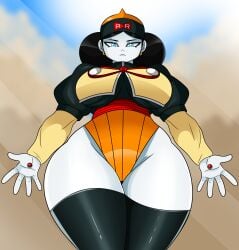 android_19 big_breasts black_hair dragon_ball rule_63 sonson-sensei wide_hips