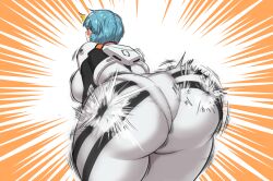 1girls artist_request ass ass big_ass big_butt blue_hair bodysuit breasts breasts fat_ass fat_butt female female female_focus female_only huge_ass huge_butt large_ass large_butt massive_ass massive_butt neon_genesis_evangelion plugsuit rei_ayanami skin_tight skin_tight_outfit skintight skintight_bodysuit skintight_clothing tagme thick_thighs thighs tight_bodysuit