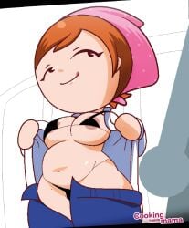 1girls ass belly_overhang big_breasts breasts brown_hair casual chibi chubby chubby_female cooking_mama female gosgoz human mama_(cooking_mama) milf nipples nude pale_skin short_hair slightly_chubby slightly_chubby_female smile tongue tongue_out undressing