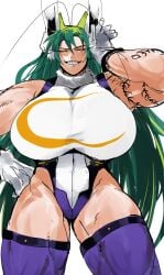 1girls 2024 2d_(artwork) alien_girl antennae_(anatomy) beauty_mark big_breasts bunny_ears cockroach_girl cosplay enormous_breasts gigantic_breasts gloves huge_arms huge_thighs leotard looking_at_viewer massive_breasts massive_thighs muscular_female my_hero_academia rochi rochi(rrrroch1) rrrroch1 rumi_usagiyama_(cosplay) smiling_at_viewer solo_female tattooed_arm thighhighs white_background