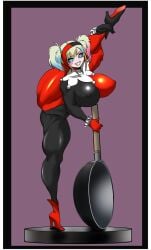 1girls artist_request batman_(series) big_breasts big_breasts bodysuit breasts breasts dc dc_comics female female female_focus female_only harley_quinn high_heels skin_tight skin_tight_outfit skintight skintight_bodysuit skintight_clothing tagme thick_thighs thighs tight_bodysuit