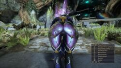 1girls ass behind_view bending_forward bending_over bent_over big_ass close-up close_up dat_ass ember_(warframe) ember_heirloom_(warframe) from_behind screencap screenshot warframe warframe_(species)