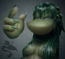 badraydragon fan_character female female_oc humanoid nocnafifi nude rayman rayman_(series) rayman_fc wet wet_body wet_hair wet_skin